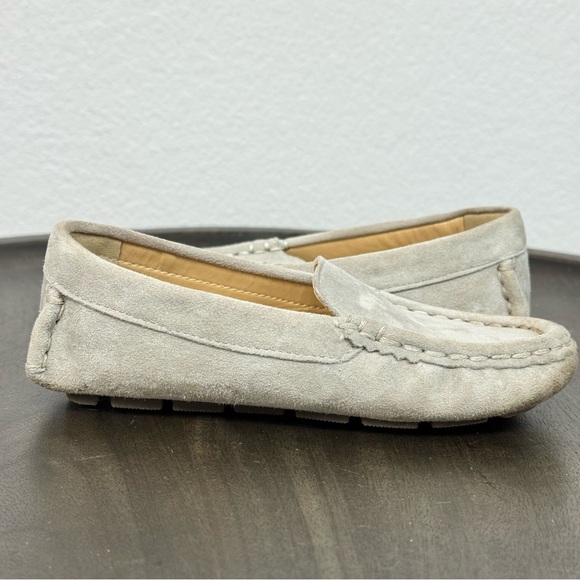 Janie and Jack Kids Size 9 Gray Suede Leather Slip On Loafers Classic Preppy - Picture 11 of 13